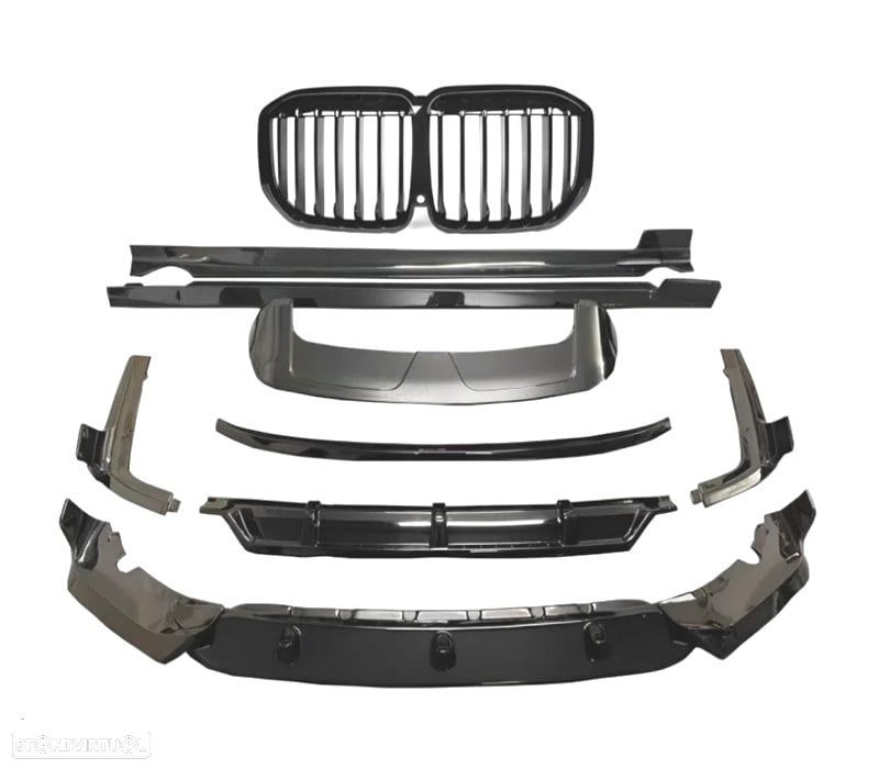 KIT CARROÇARIA BMW X7 G07 19-21 LOOK BLACK KNIGHT PRETO BRILHANTE - 5