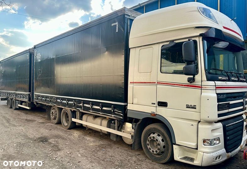 DAF XF 105.460 SSC 6x2 MANUAL RETARDER ZABUDOWA FIRANKA DŁ:7.40m NOWA PLANDEKA!!! LODÓWKA 2xALUTANK OS PODNOSZONA + PRZYCZEPA HIPOCAR TANDEM ZABUDOWA ALUMINIOWA FIRANKA DŁ:8.20m NOWA PLANDEKA!!! OSIE SAF OS PODNOSZONA NOWE TACHO!!! ZESTAW PRZESTRZENNY 120m3 2007r EURO 6 ŁADNY - 1