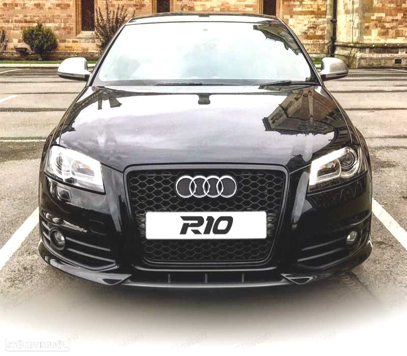 GRELHA FRONTAL AUDI A3 8P 08-12 PRETO BRILHANTE LOOK RS3 - 2