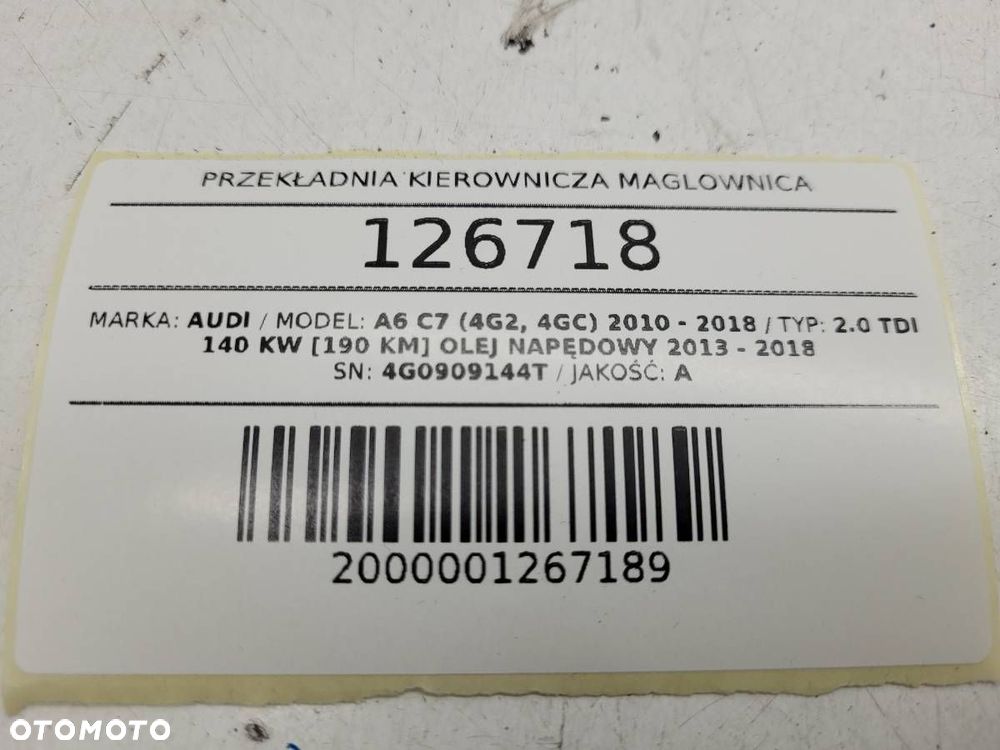 PRZEKŁADNIA KIEROWNICZA MAGLOWNICA 4G0909144T AUDI A6 C7 2018 EU - 7