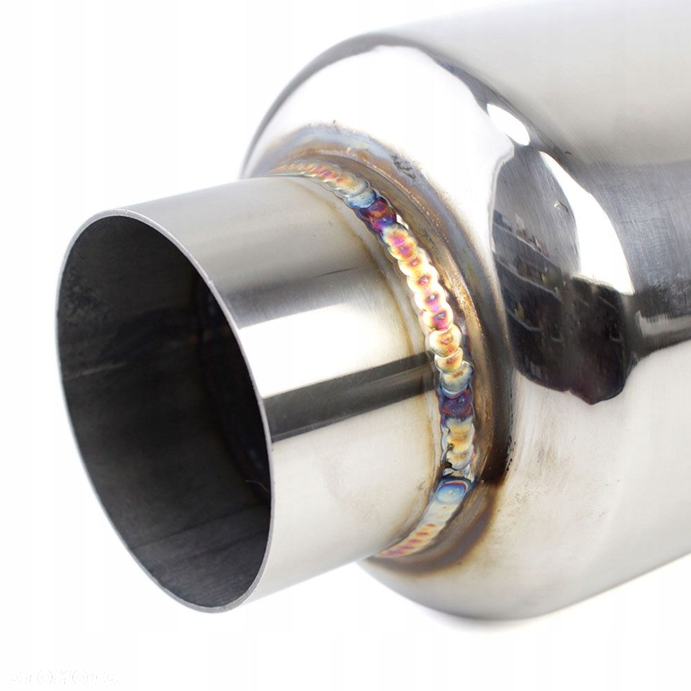 Tłumik środkowy sportowy basowy przelotowy strumienica 76mm stal nierdzewna - 6