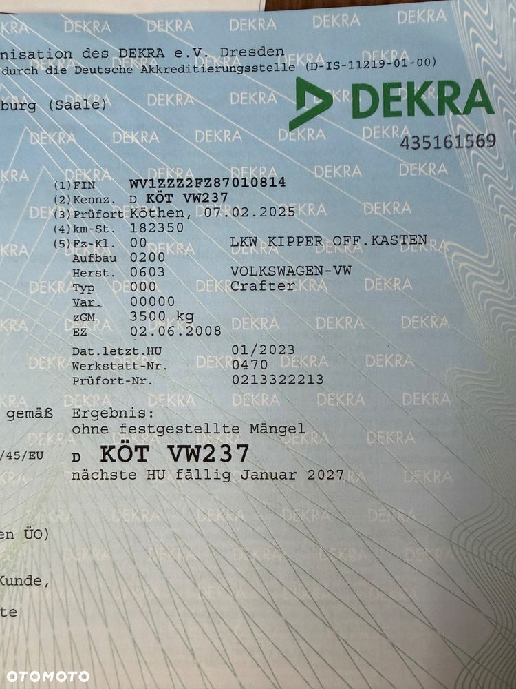 Volkswagen DOKA 3.5T CRAFTER 3-STRONNA WYWROTKA SERWISOWANY Z NIEMIEC GOTOWY DO PRACY - 21