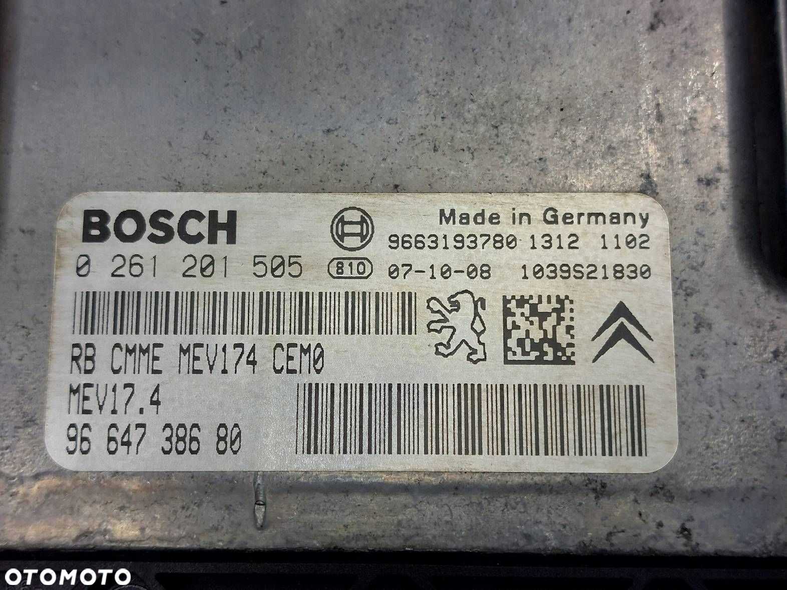 ZESTAW STARTOWY PEUGEOT 207 I 1.4 16V 9664738680 9664055780 9663798280 - 2