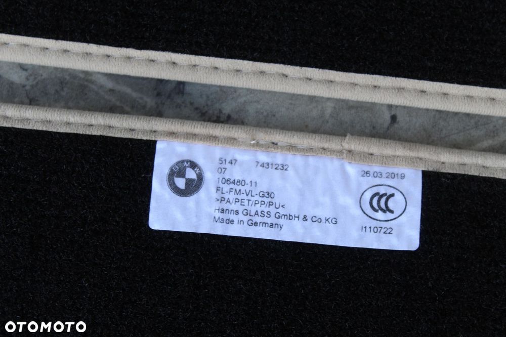 DYWANIKI WELUROWE BMW G30 7431232 NOWE - 13