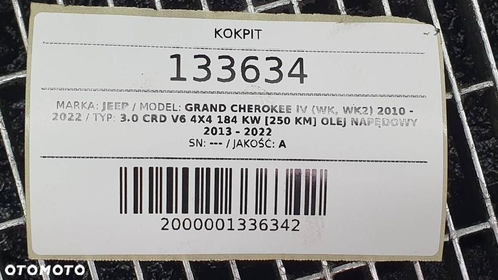KOKPIT DESKA KONSOLA PASY JEEP GRAND CHEROKEE IV WK2 ORYGINAŁ KOMPLET - 14