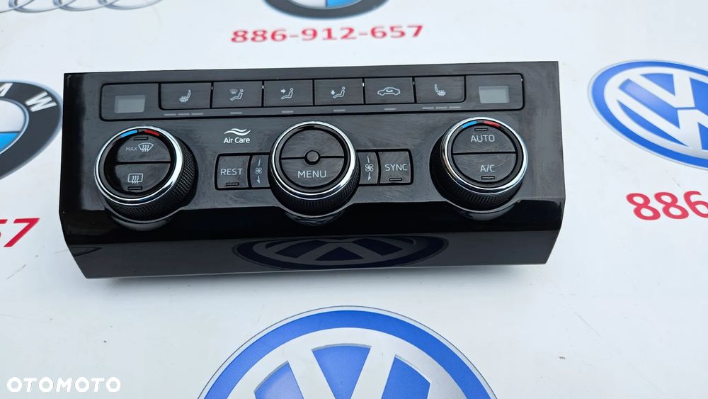 Skoda Superb 3 III 3V Panel klimatyzacji Sterowanie nawiewem panel klimy AC Grzane fotele 3V0907044FK EUROPA IDEALNY - 2