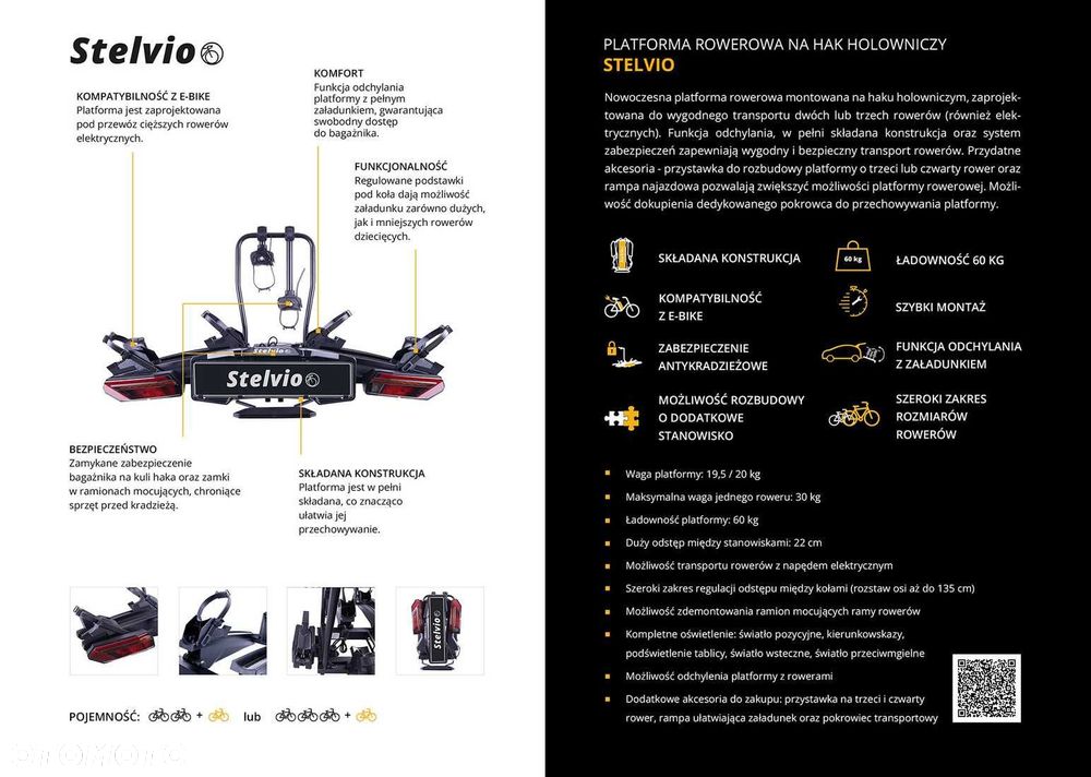 Stelvio 3 - składany bagażnik na hak na 3 rowery E-bike - 6