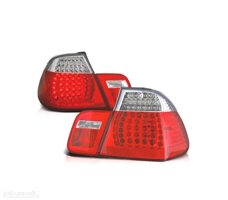 FAROLINS TRASEIROS BMW E46 01-05 LED VERMELHO BRANCO LOOK M3 - 1