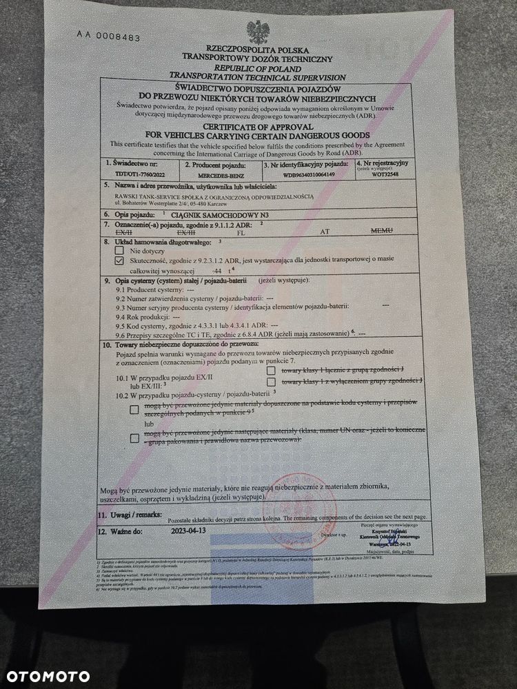 Mercedes-Benz ACTROS1842  ADR - 9