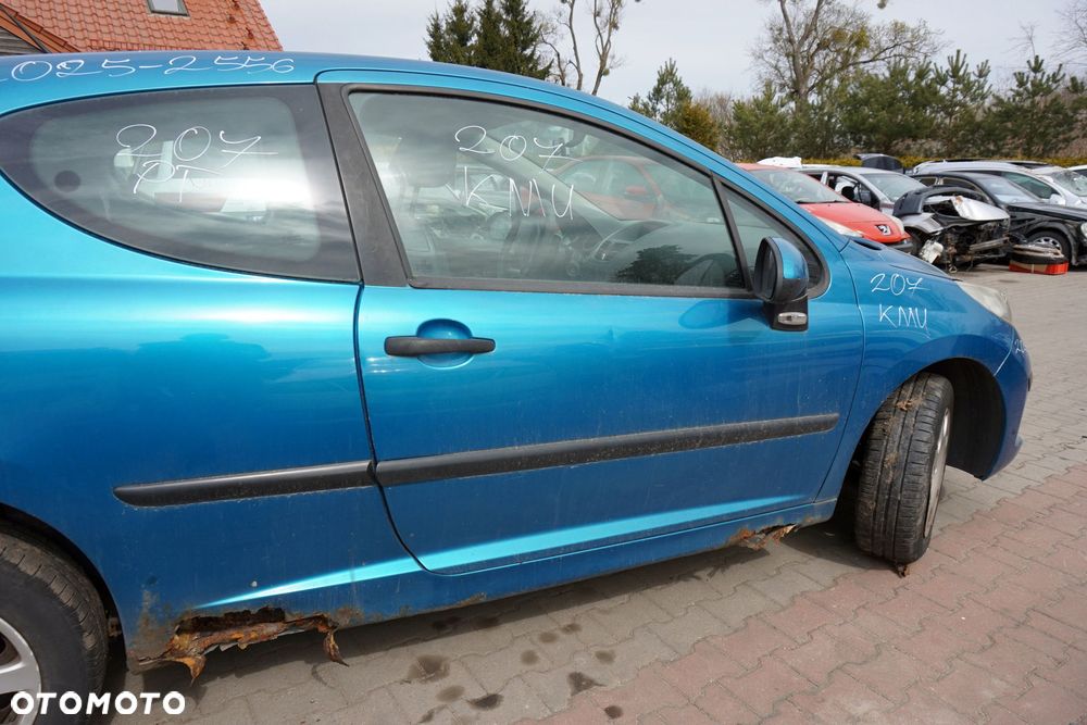 DRZWI PRZEDNIE PRAWE 207  3D HB KMU  NIEBIESKI PEUGEOT 2006-2009 - 2