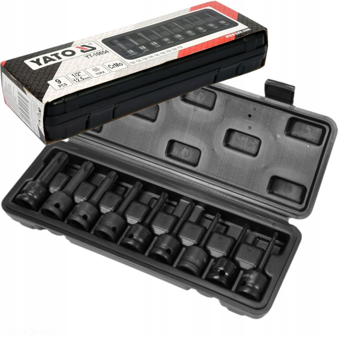 YATO ZESTAW KLUCZE TRZPIENIOWE TORX 1/2" NASADKI UDAROWE WALIZKA YT-10654 - 9