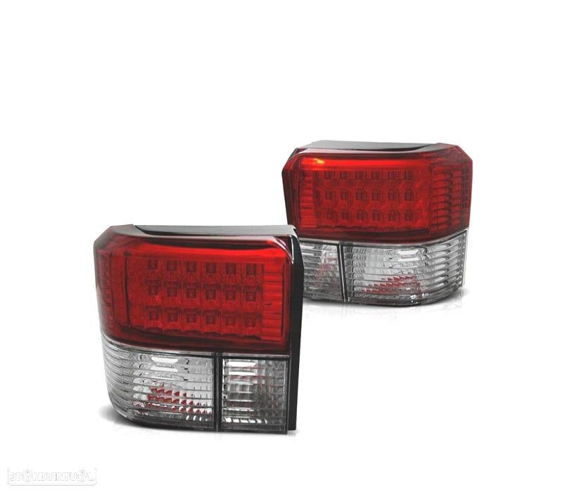 PILOTOS VOLKSWAGEN VW T4 TRANSPORTER CARAVELLE 90-03 LED VERMELHO CROMADO - 4