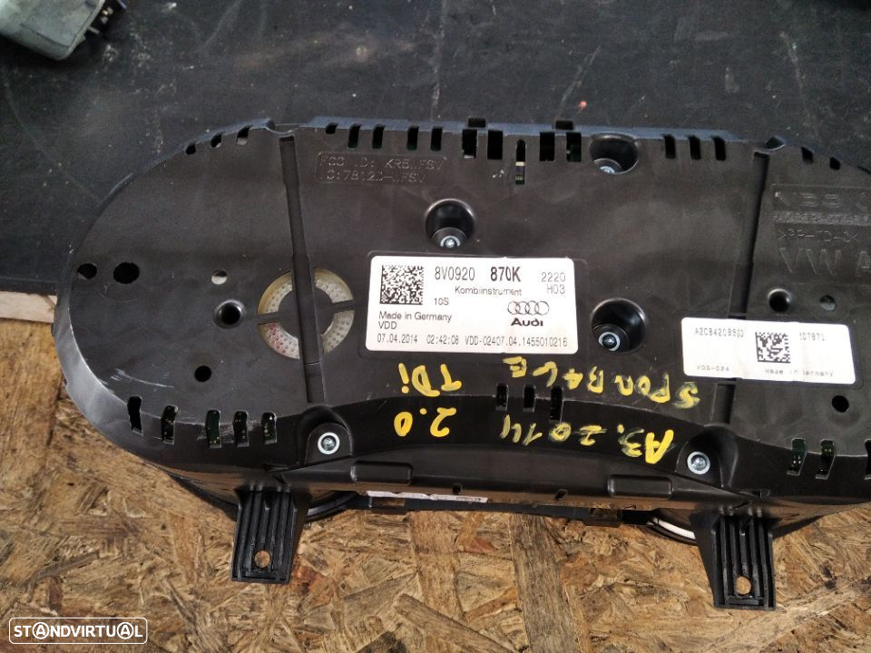 Quadrante Audi A3 2014 Sportback 8V0920870K - 2