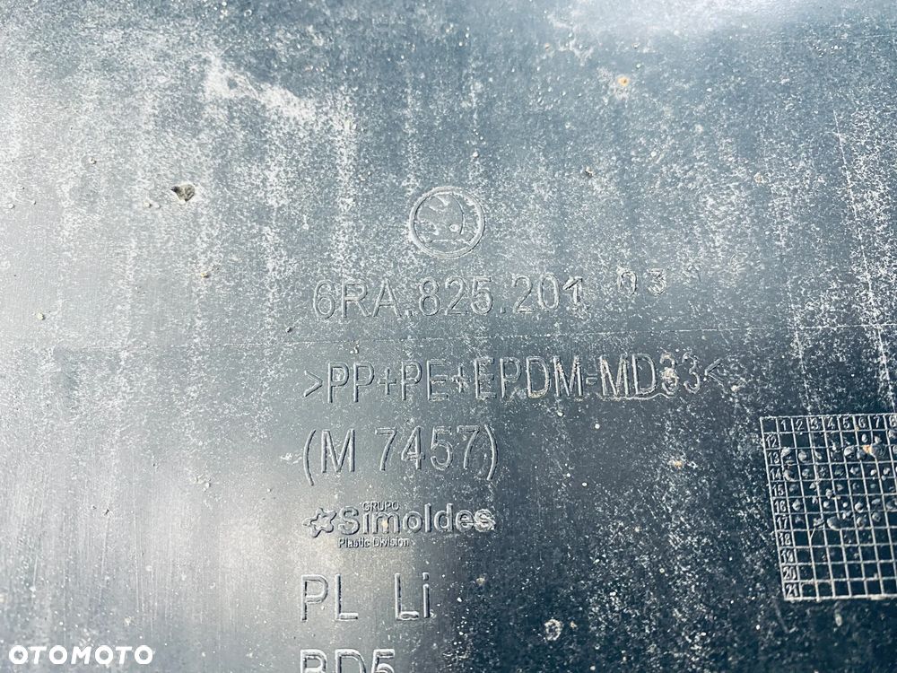 OSŁONA PŁYTA PODWOZIA LEWA PRAWA ŚRODKOWA ; POD SILNIK SKRZYNIĘ SKODA RADPID 17R ; 6RA825201 6RA825202 6R0825235E ORYGINAŁ - 12