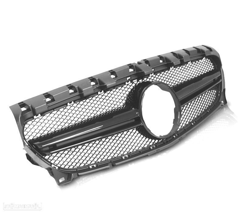 GRELHA FRONTAL MERCEDES CLA W117 2013-2016 LOOK AMG PRETO BRILHO - 4