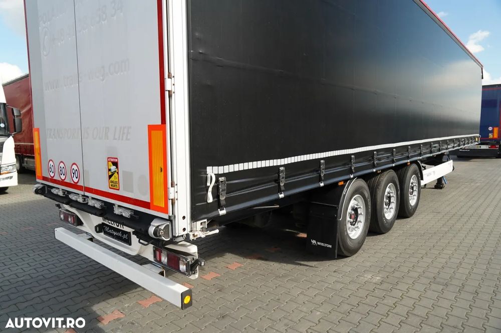 Wielton CORTINĂ STANDARD / REMORCA DIN OȚEL - 9 M / AXĂ CULISANTĂ / SAF / ACOPERIȘ CULISANT / - 13