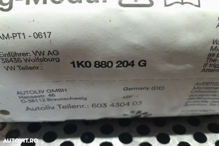Airbag pasager 1K0880204G 1K0880204G Volkswagen VW Passat B6 [2005 - - 3
