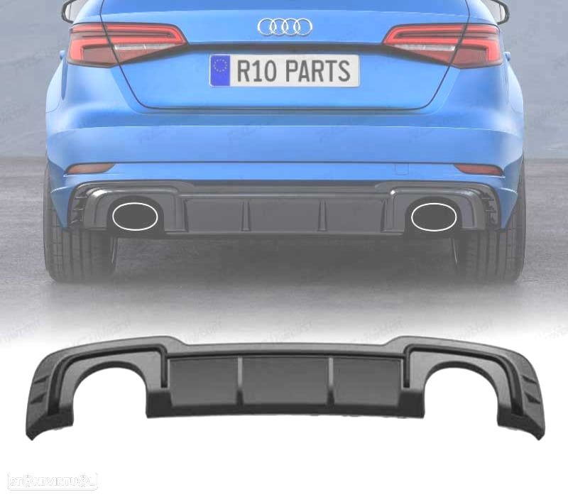 DIFUSOR AUDI A3 S LINE HATCHBACK 17-20 LOOK RS3 - 1