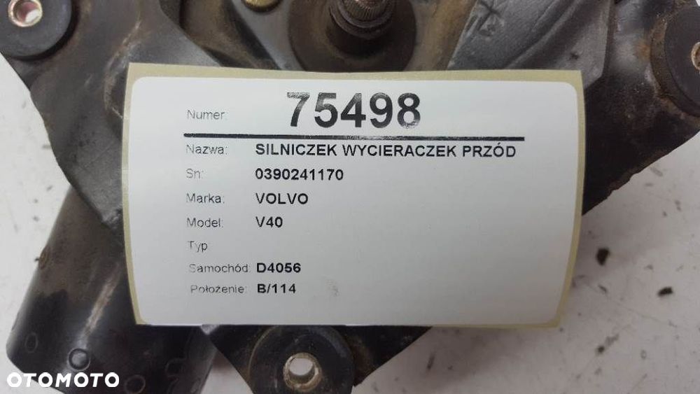 SILNICZEK WYCIERACZEK PRZÓD VOLVO V40 I 2001 EU - 2