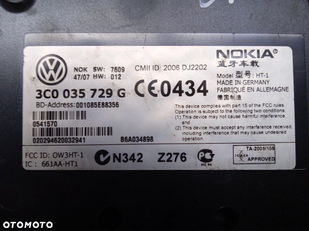 Moduł Bluetooth VW Passat B6 3C0035729G - 2