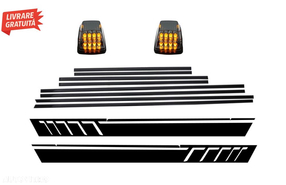 Bandouri Laterale cu Stickere Laterale Negru Mat si Lampi Semnalizare Mercedes G-C- livrare gratuita - 1