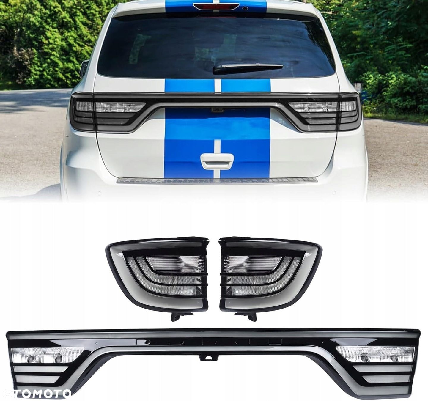 Lampy tyl ne blenda kpl Led Neon Tuning Black White Dodge Durango Lift 2014 - 1