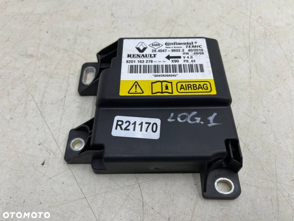 Moduł Dacia Logan 1 I Mcv Sandero I 05-14r. sterownik sensor poduszek AIRBAG 8201163278 - 4