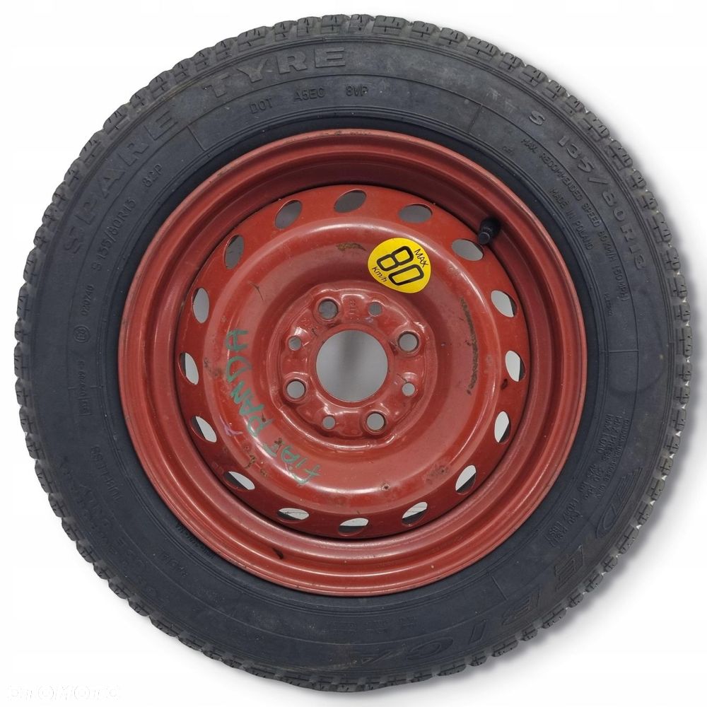 KOŁO DOJAZDOWE Lancia Fiat Panda 135/80 B13 R13 4x98 dojazdówka 4.50BX13H - 1