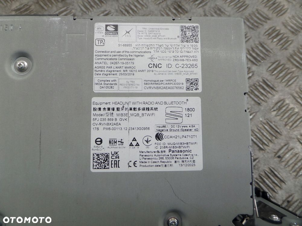 seat ibiza v radio nawigacja ekran 5fj035869b - 4