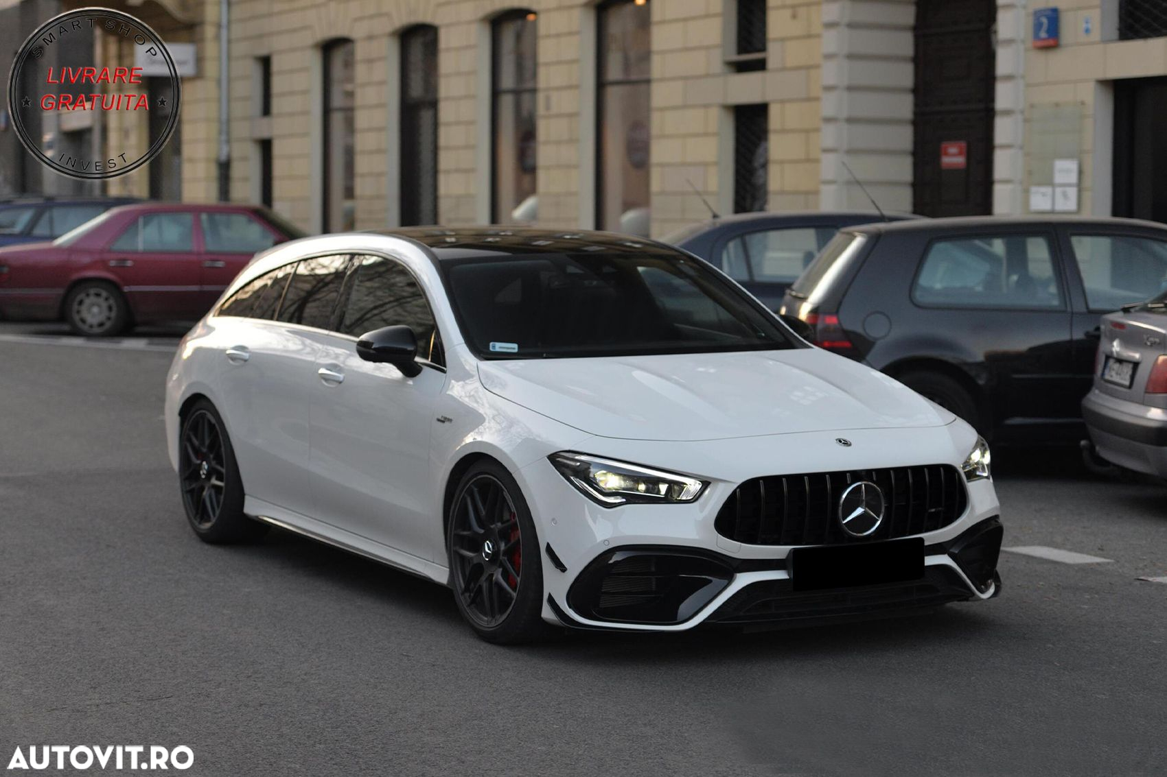 Grila Centrala Mercedes CLA X118 C118 (2019-up) GT-R Panamericana Design Negru Luc- livrare gratuita - 9
