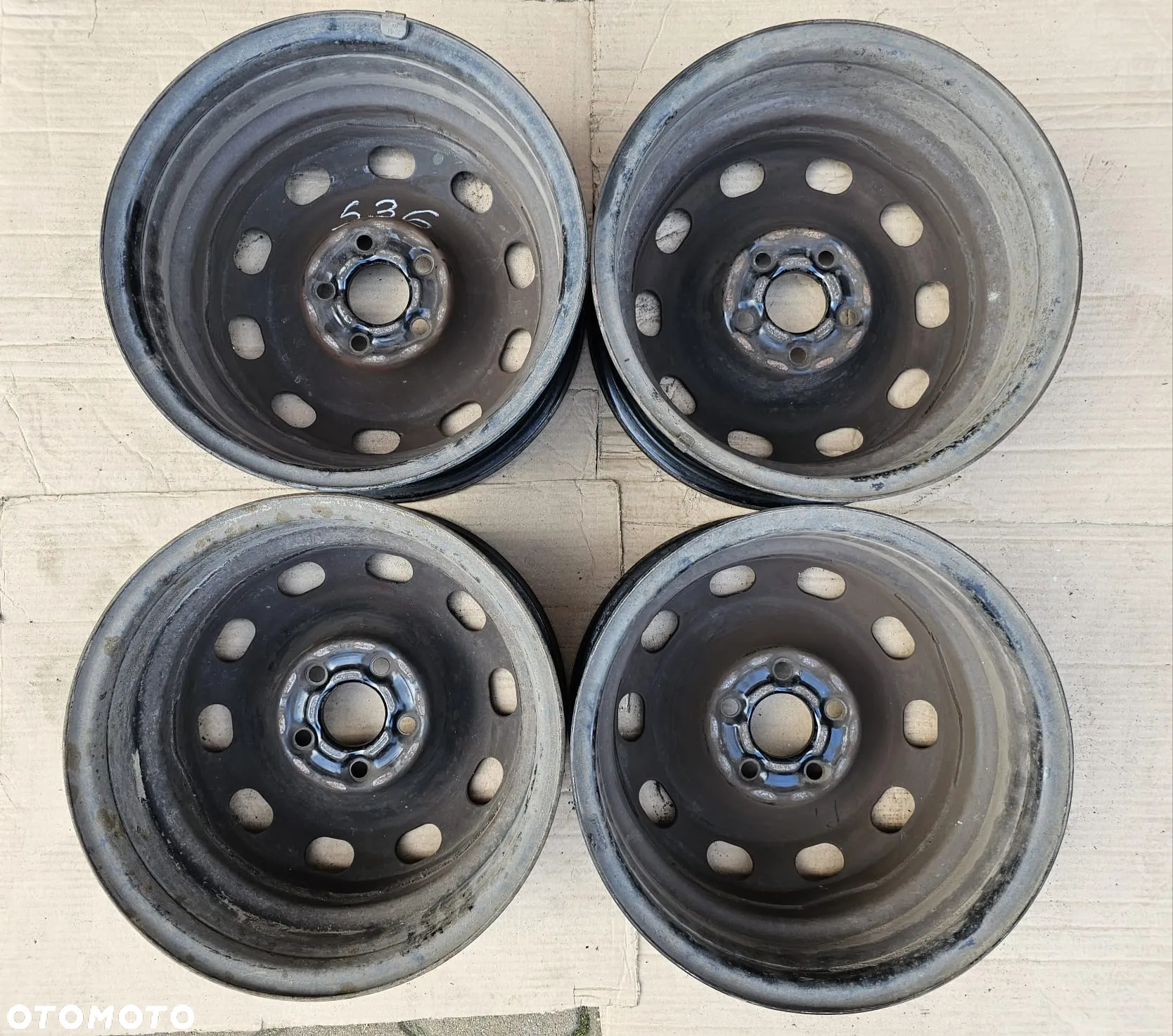 (S36) Felgi stalowe 14'' Volkswagen OE Polo Golf 4 Skoda Rapid Octavia Fabia Audi A1 A3 / 6Jx14 ET38 5x100 - 6