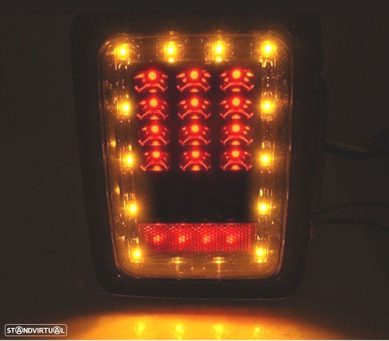 FAROLINS TRASEIROS LED JEEP WRANGLER JK 07-18 PRETO - 3