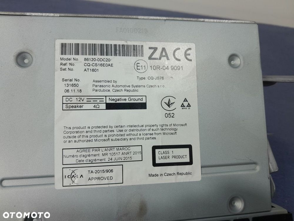 TOYOTA YARIS III LIFT 17- RADIO FABRYCZNE CD AUX USB  86120-0DC20 - 5