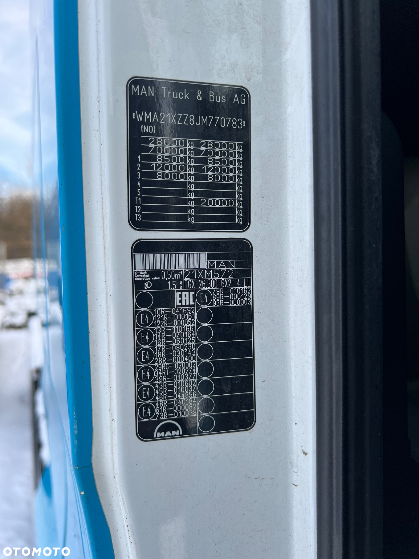 MAN TGX 26.500 / 6X2 / SERWIS na 496TKM /Stan IDEAŁ/E6/ BDF RAMA /6X2/ 3 OŚ SKRĘTNA + PODNOSZONA /SYPIALKA - 40