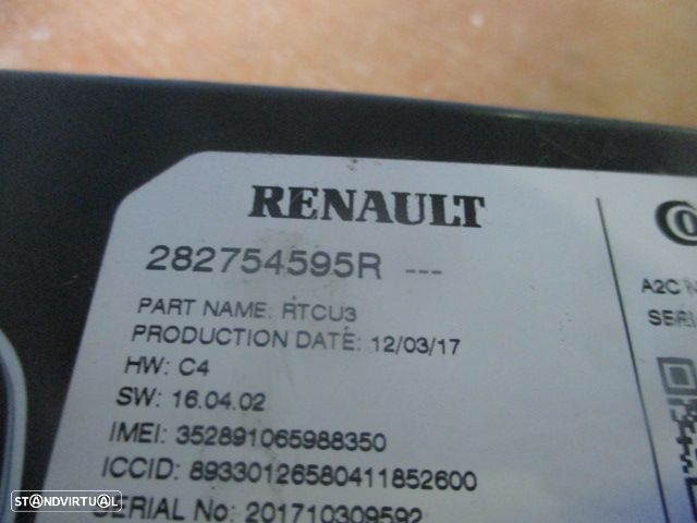 Modulo 282754595R RENAULT MEGANE 4 2017 1.5Dci Unidade De Módulo De Controle Multimídia - 2