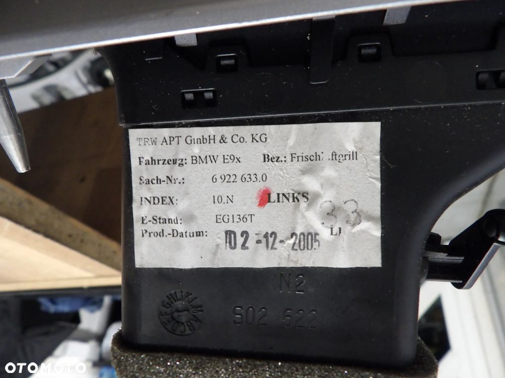 BMW - E90,E91 - LEWA KRATKA NAWIEWU - 6922633 - 2