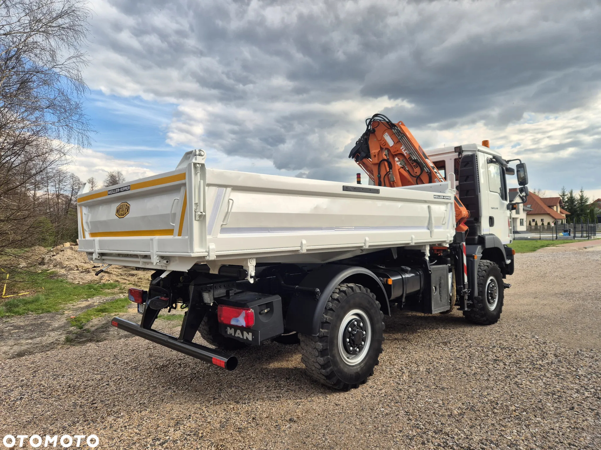 MAN TGM 13.240 4x4 Wywrotka + HDS Atlas 85.2 Czołownica Meiller Kipper Sprowadzony z Niemiec - 5