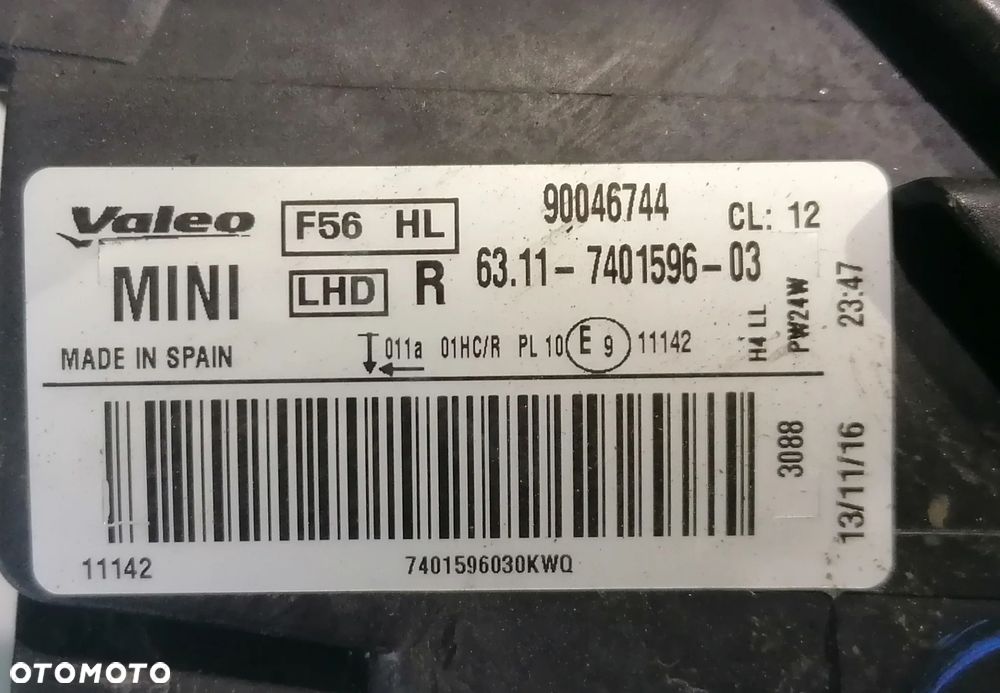 MINI COOPER III 16r LAMPA PRAWY PRZÓD PRZEDNIA 7401596 EUROPA - 4