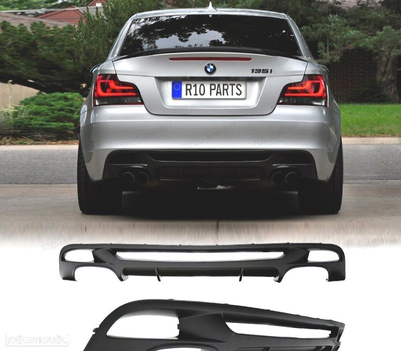 DIFUSOR BMW E82 E88 LOOK M PERFORMANCE DUPLA SAÍDA - 1