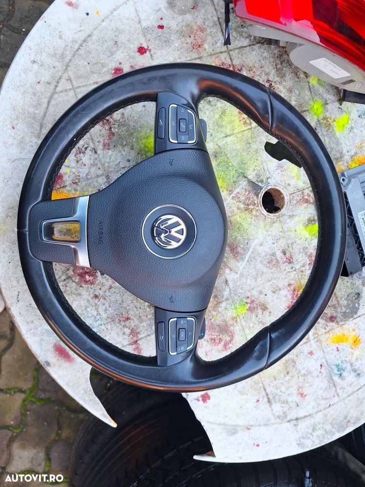 Volan piele cu padele si comenzi volan,airbag  VW Golf 6,Passat,CC,Tou - 8
