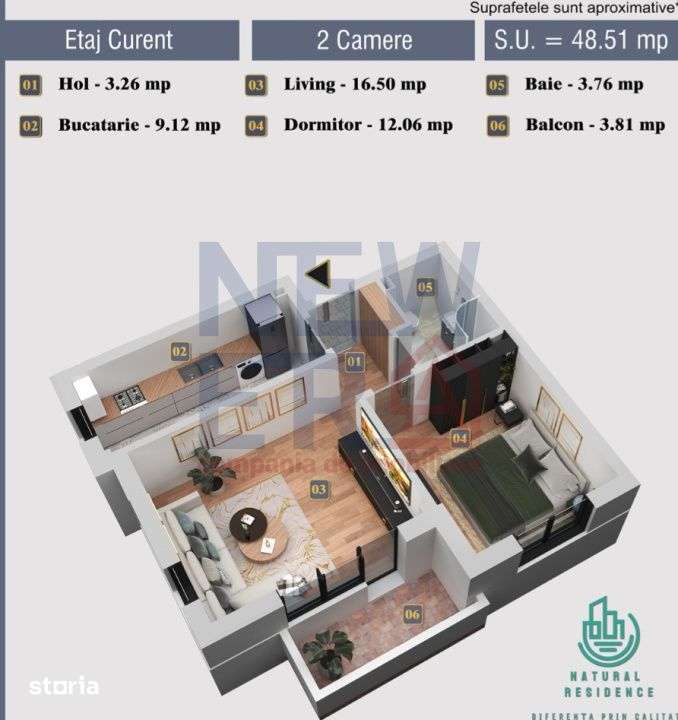 Apartament 2 camere de Vanzare Natural Residence Chiajna, direct dezvo — fotografia 1