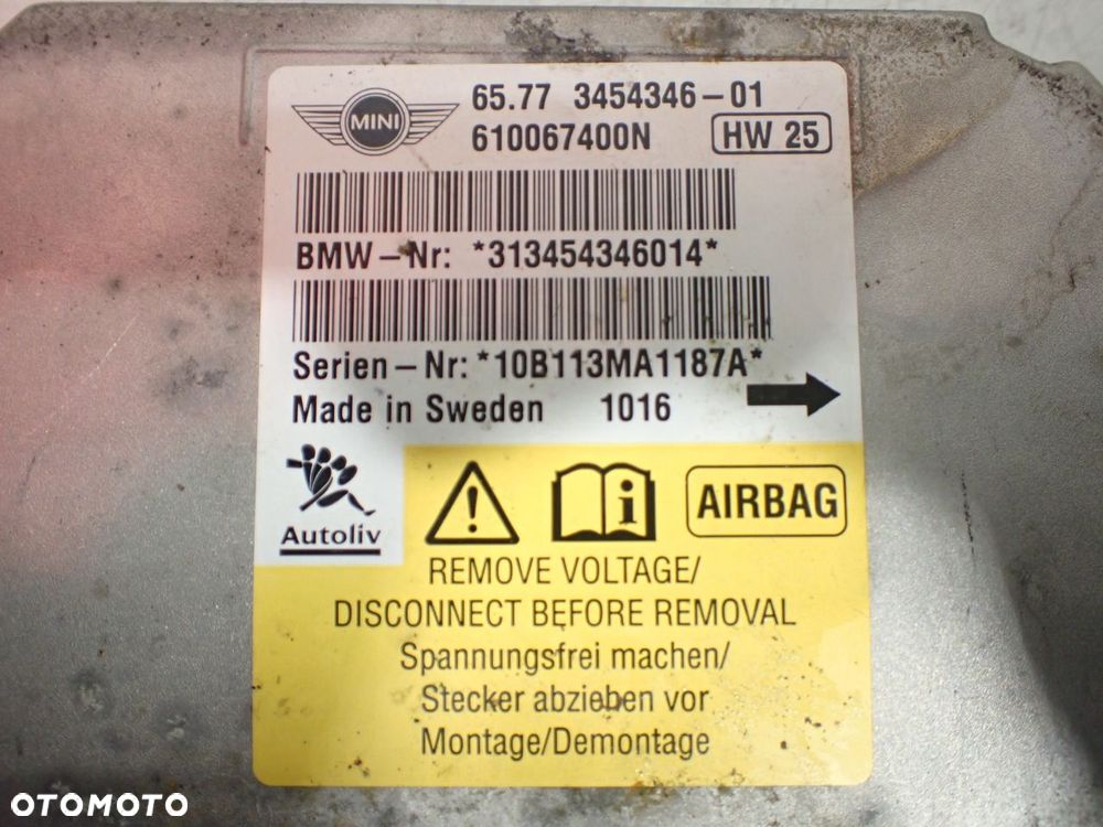 MODUŁ AIRBAG MINI ONE R57 1.6 - 2