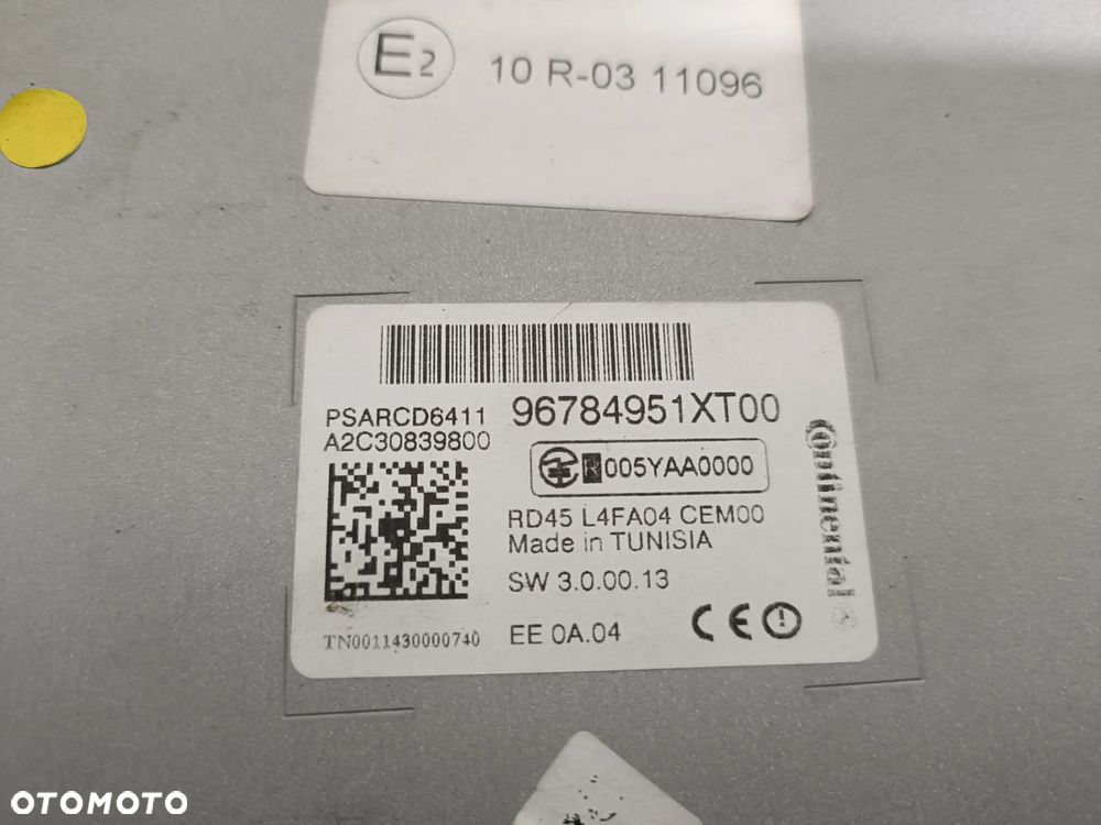 PEUGEOT 3008 I 09-16 radioodtwarzacz radioodbiornik radio 96784951XT00 * - 3