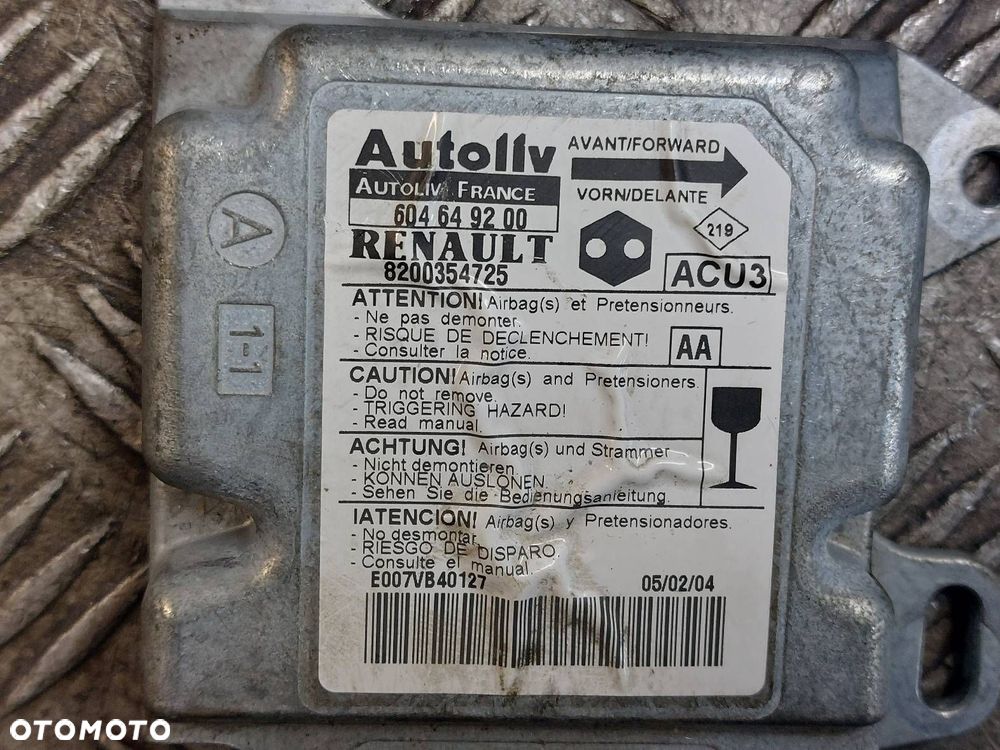 KIEROWNICA + PODUSZKA + MODUŁ AIRBAG RENAULT KANGOO I FL 8200354725 - 2