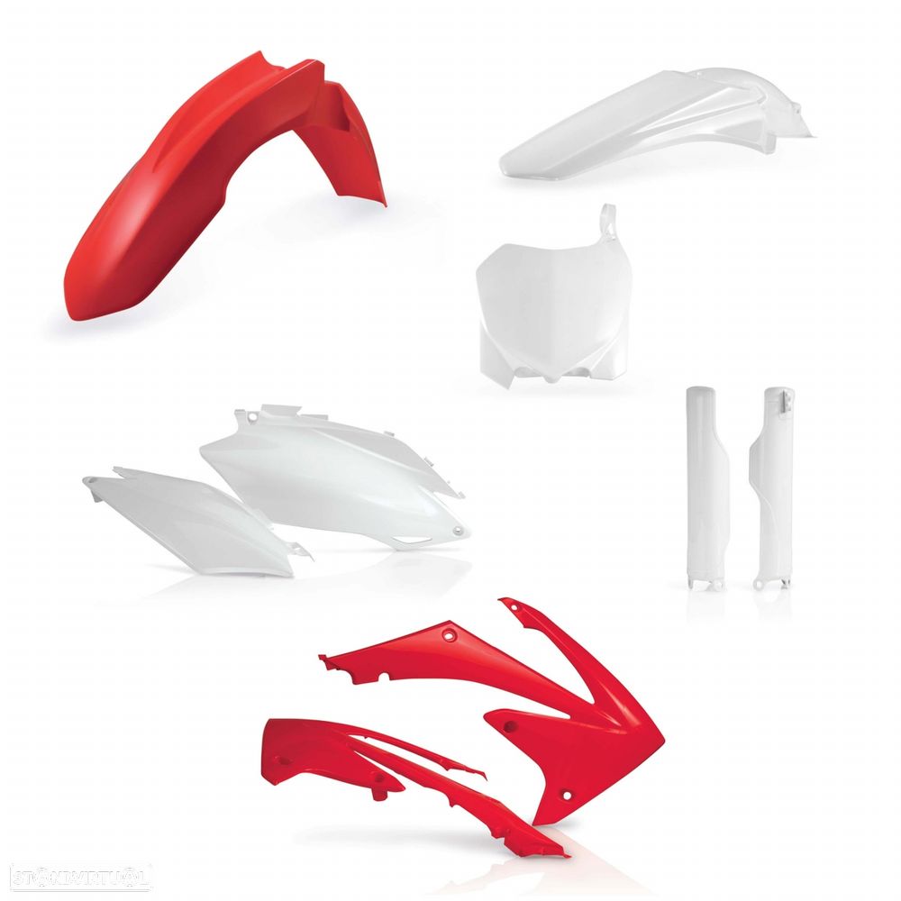 kit plasticos full acerbis vermelho / branco honda crf 250 / 450 - 1