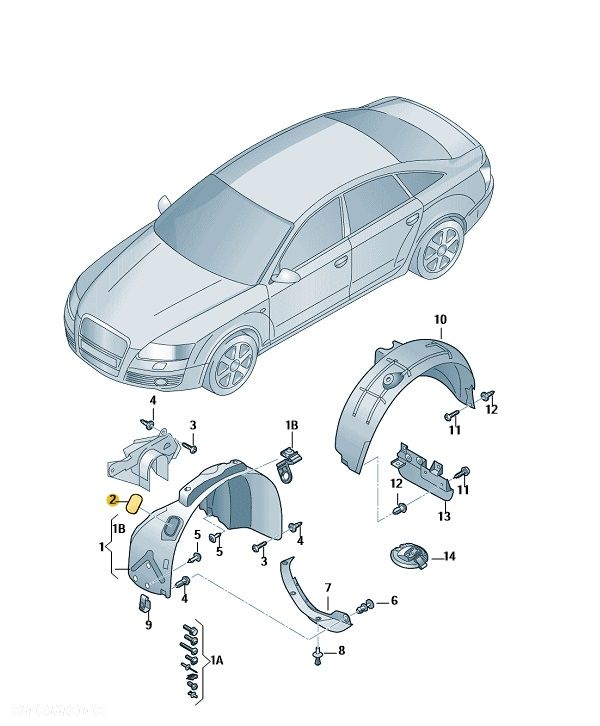 ZAŚLEPKA KAPA NADKOLA PRZÓD AUDI A6 4F0809967B - 2