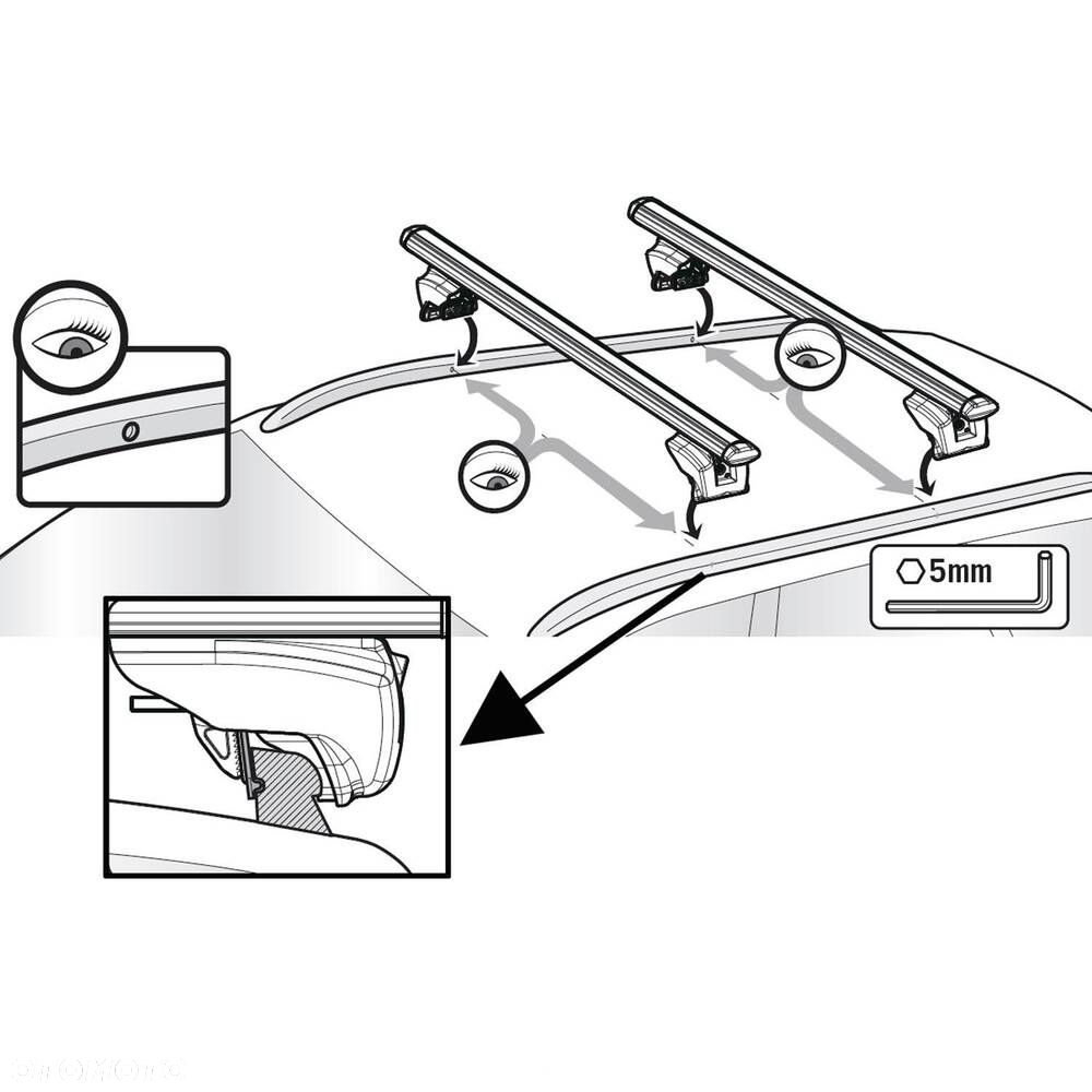 Mitsubishi ASX / Outlander / RVR  Bagażnik na relingi zintegrowane Aluminiowy zamykany na klucz - 13