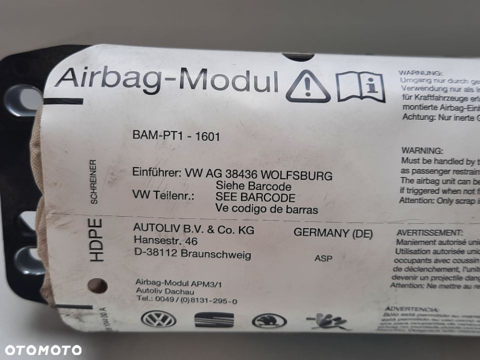 PODUSZKA POWIETRZNA PASAZERA VW TIGUAN 07-15 SLASK WYSYLKA VAT - 2
