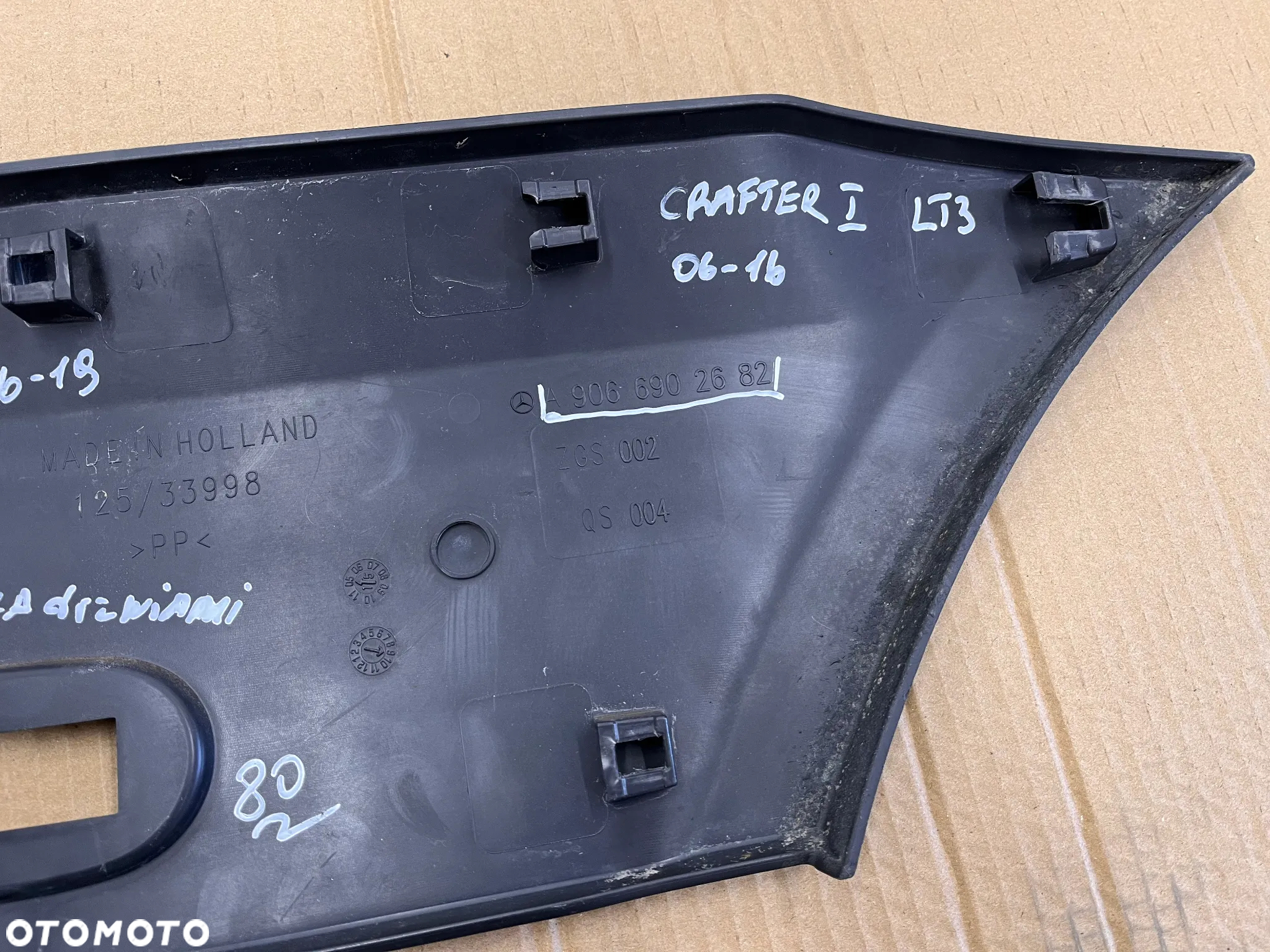 Listwa Mercedes w906 sprinter II 2 06-19 VW crafter I 1 lt3 06-16 prawa tylna nakładka boczna plastik a9066902682 - 6