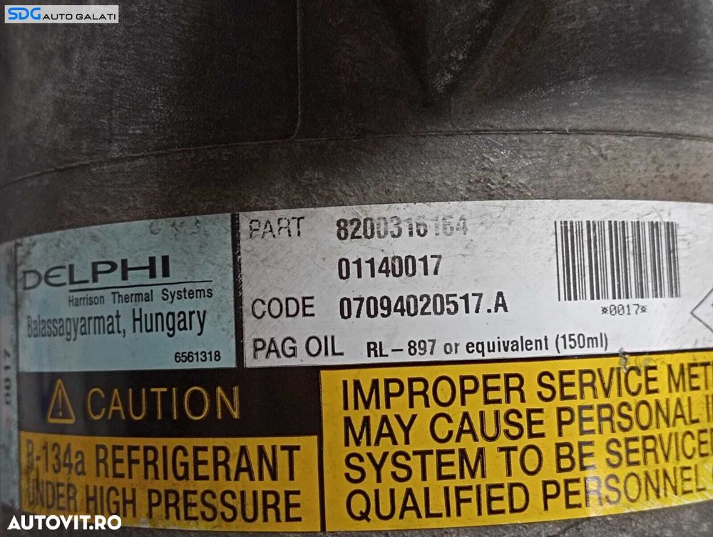 Compresor AC Clima Renault Clio 3 1.5 DCI 2005 - 2012 Cod 8200316164 01140017 [M4047] - 8